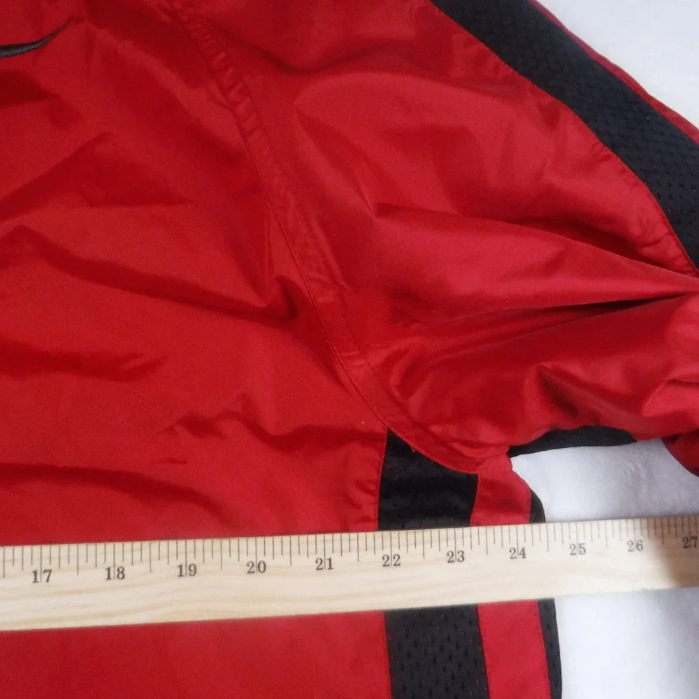 Nike Mens XL Quarter Zip Windbreaker Red Black Mesh Lined Pullover Jacket Hiking